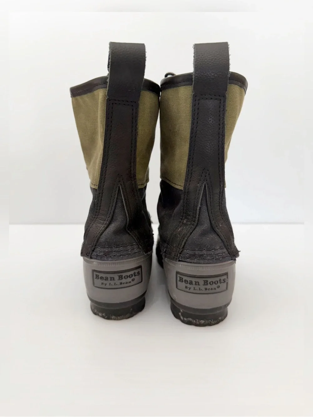 LL Bean Boots Duck Boots Waxed Canvas And Rubber Lace Up Boots - 7